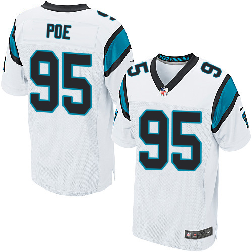Nike Panthers #95 Dontari Poe White Men's Stitched NFL Elite Jersey